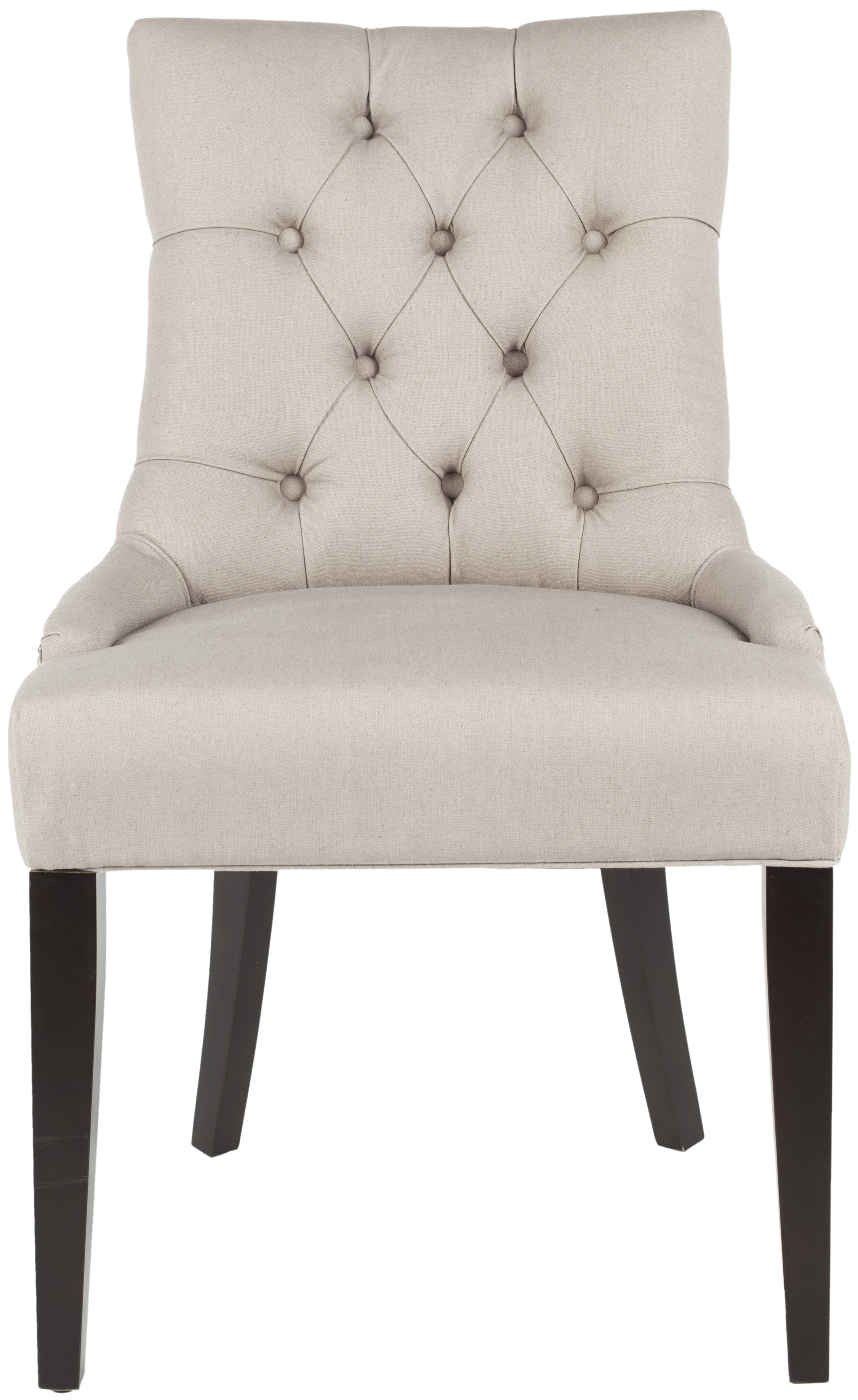 Abby 19''H Tufted Side Chairs (Set Of 2) - Silver Nail Heads - Taupe/Espresso - Arlo Home - Image 0