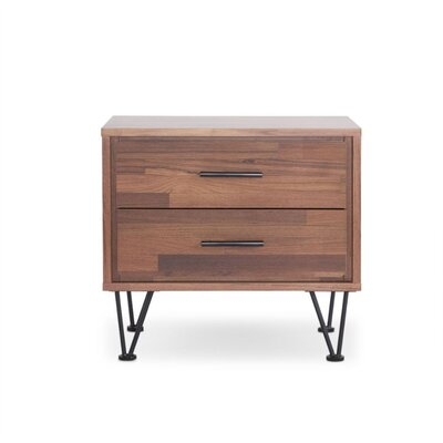 Modern Contemporary Home Bed Room Utility Night Stand Walnut Finish - Image 0