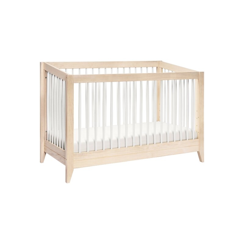 babyletto Sprout 4-in-1 Convertible Crib Color: Washed Natural/White - Image 1