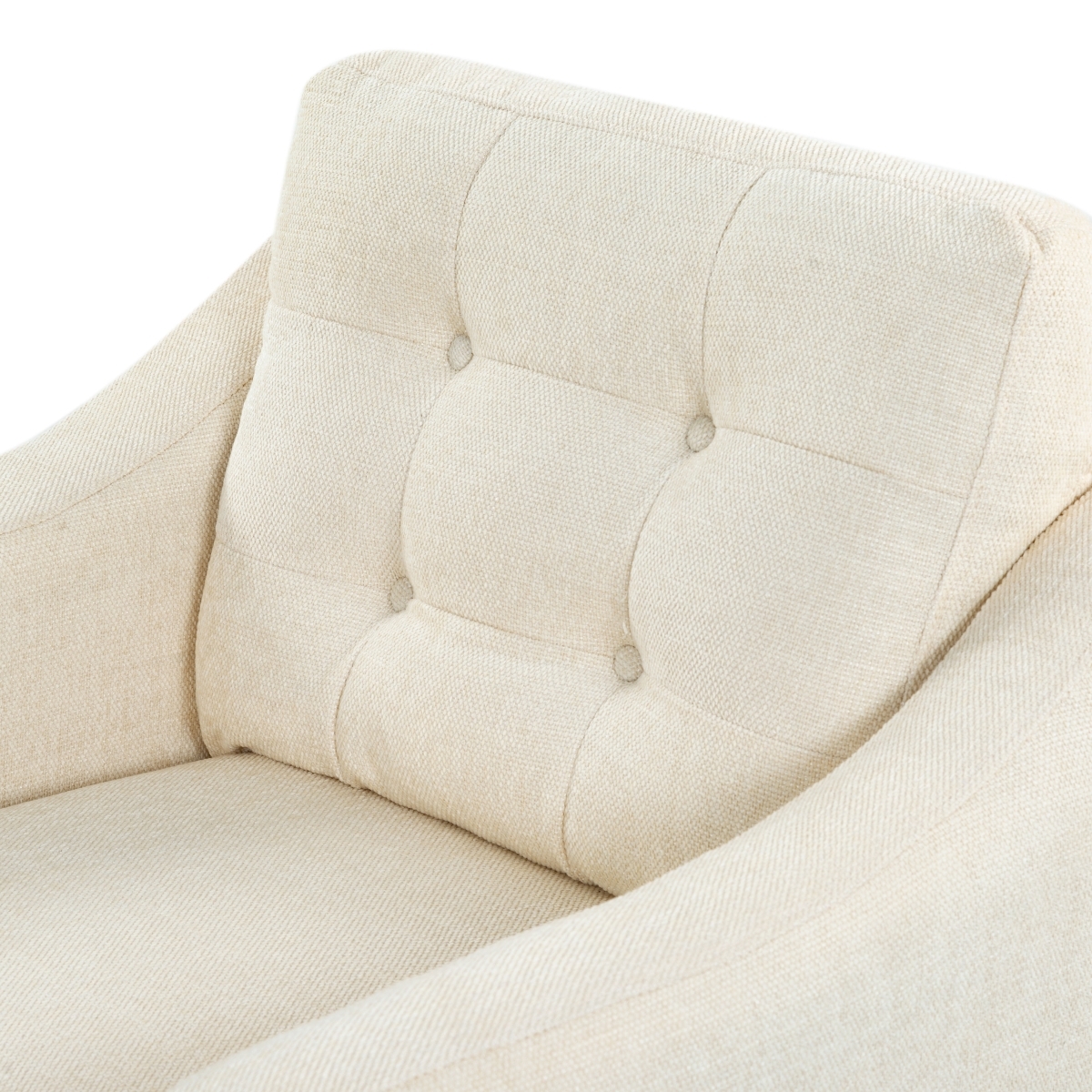 Nathaniel Tufted Back Accent Chair - Creme - Image 2