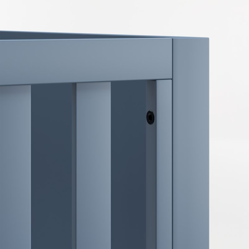 Ever Simple Slate Blue Wood Convertible Baby Crib with Toddler Bed Rail - Image 3