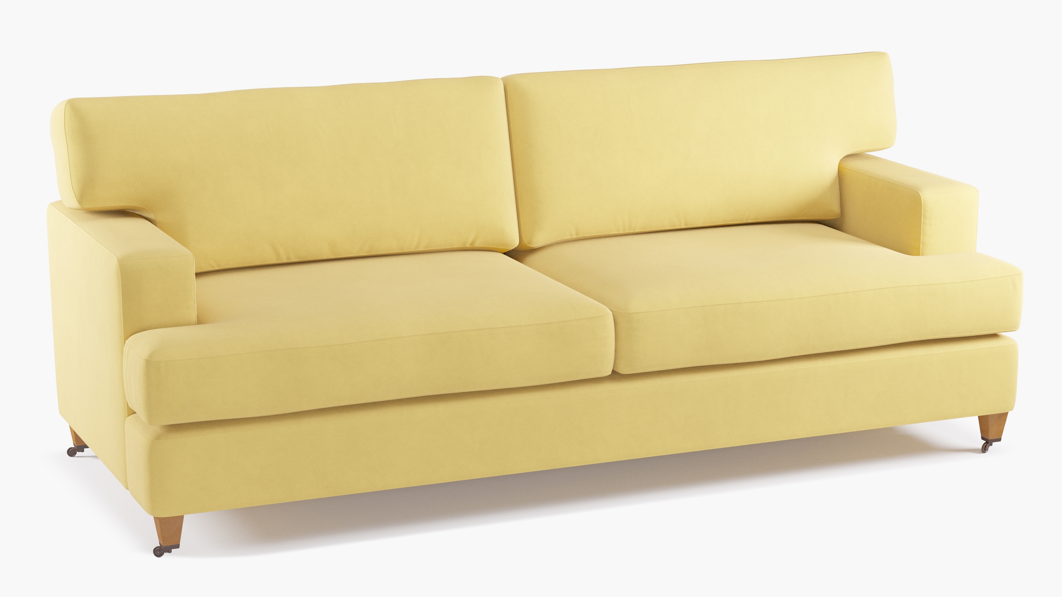 Classic Sofa, Canary Classic Velvet, Oak - Image 1