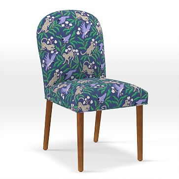 Round Back Dining Chair, Line Fragments, Midnight - Image 1