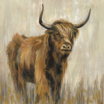 Highland Mountain Cow by Silvia Vassileva - Wrapped Canvas Painting Print - Image 0