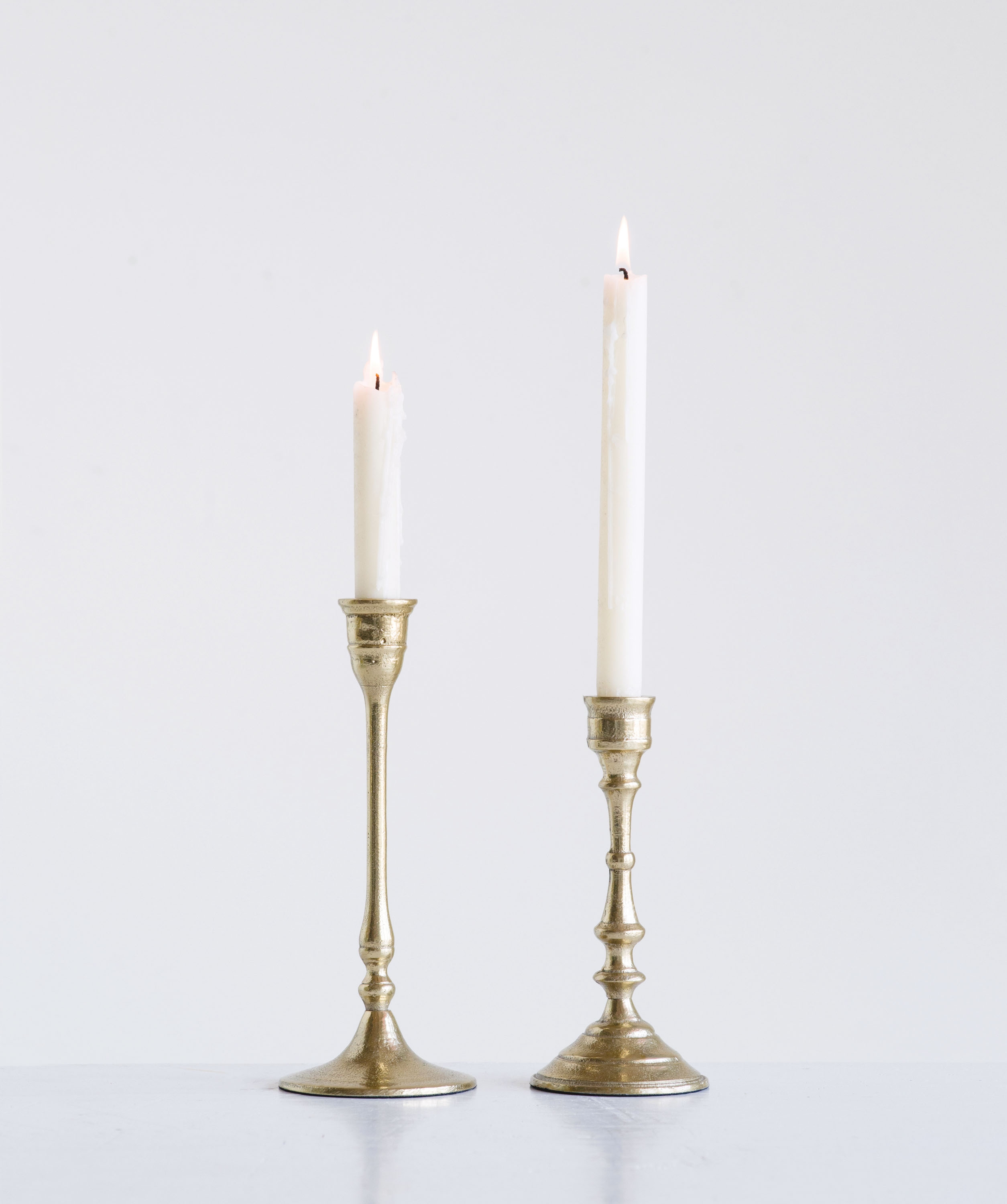 Decorative Taper Candle Holders, Gold, Set of 2 - Image 1