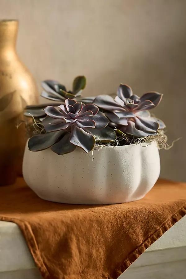Pumpkin Stoneware Bowl Planter - Image 0