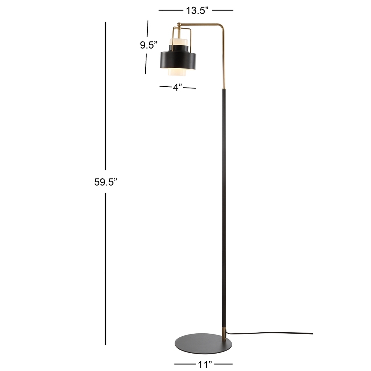 Brendon Floor Lamp - Black/Brass Gold - Arlo Home - Image 1