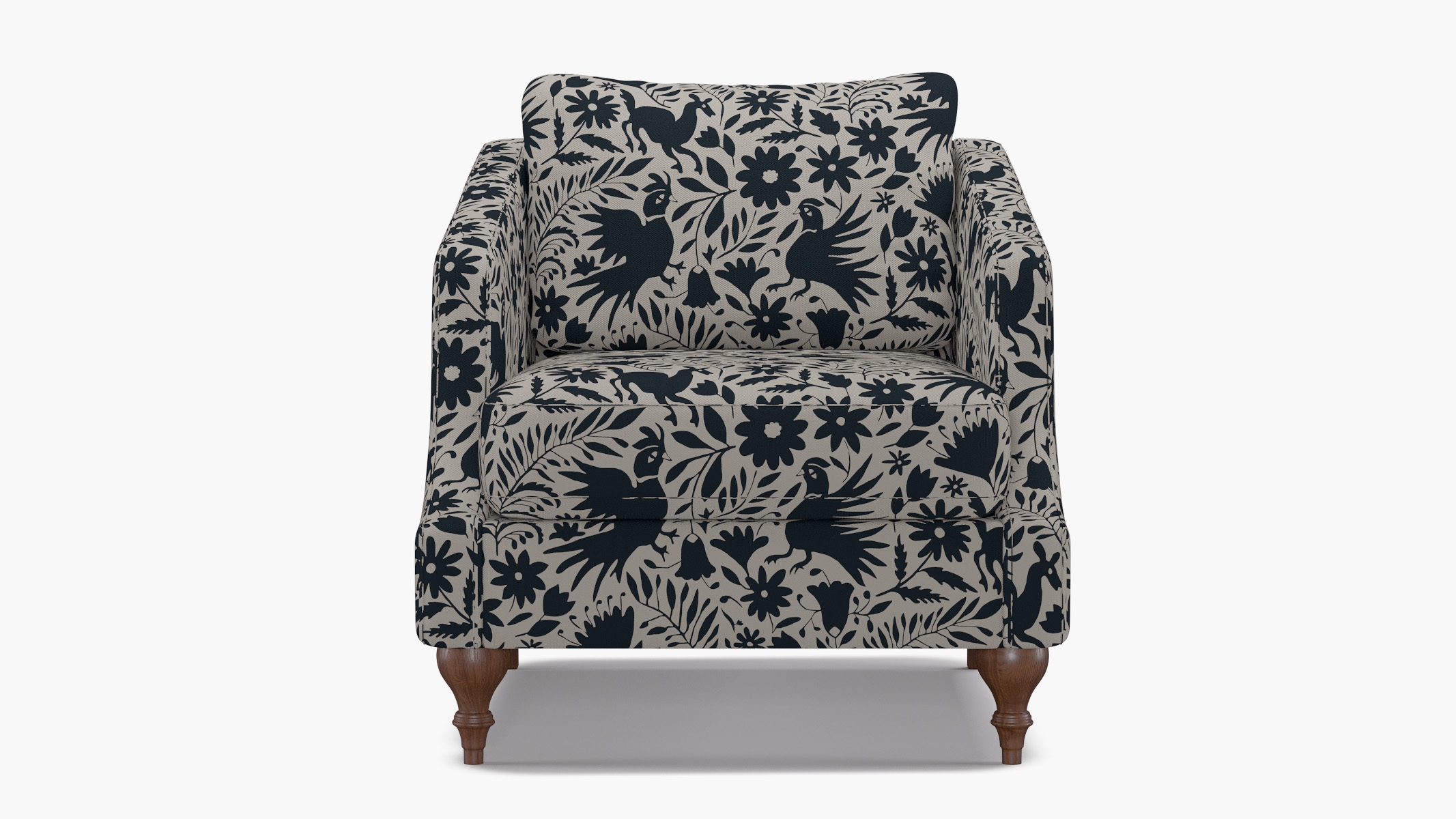 Slope Arm Chair, Ink Frida, Walnut Turned Wood Leg - Image 0