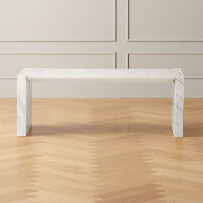 Stretch White Marble Coffee Table - Image 0