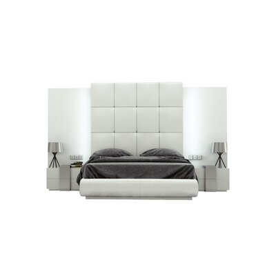 Tufted Solid Wood and Upholstered Standard Bed - Image 0