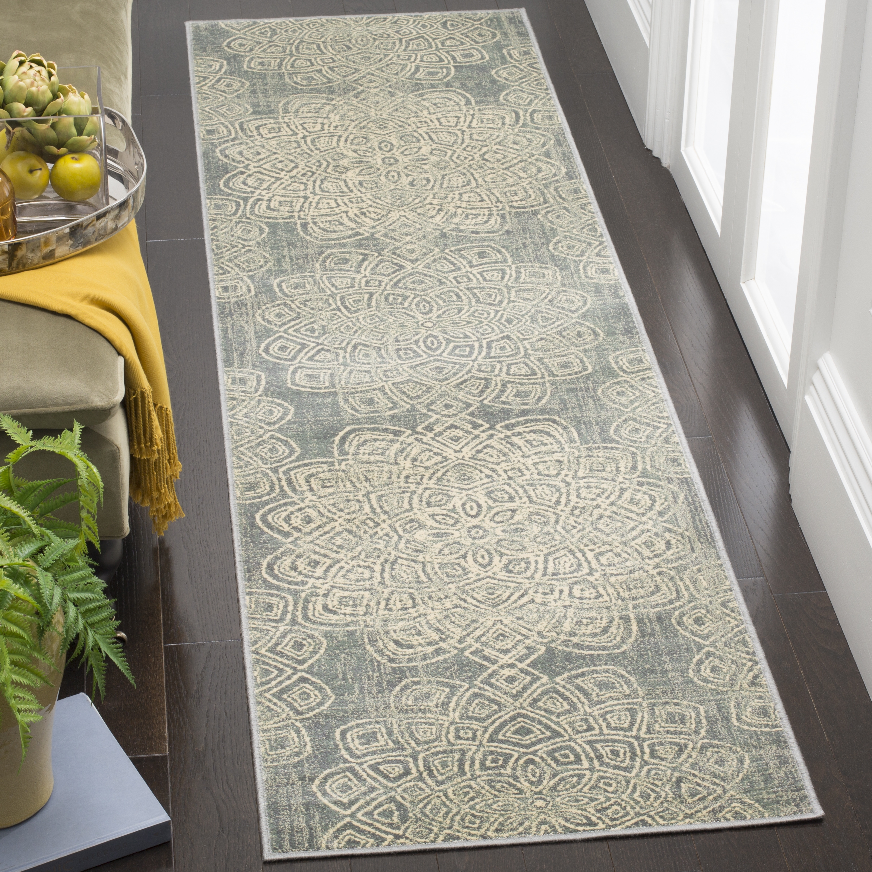 Arlo Home Woven Area Rug, CNV751-2770, Light Grey/Multi,  2' 2" X 8' - Image 1