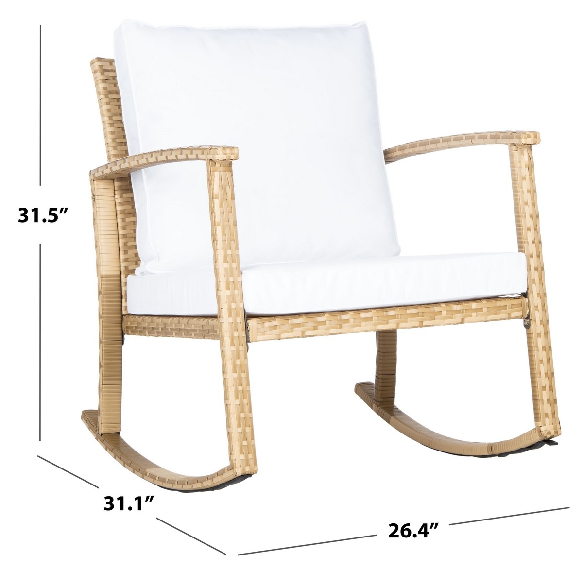 Daire Rocking Chair - Natural/White - Safavieh - Image 9
