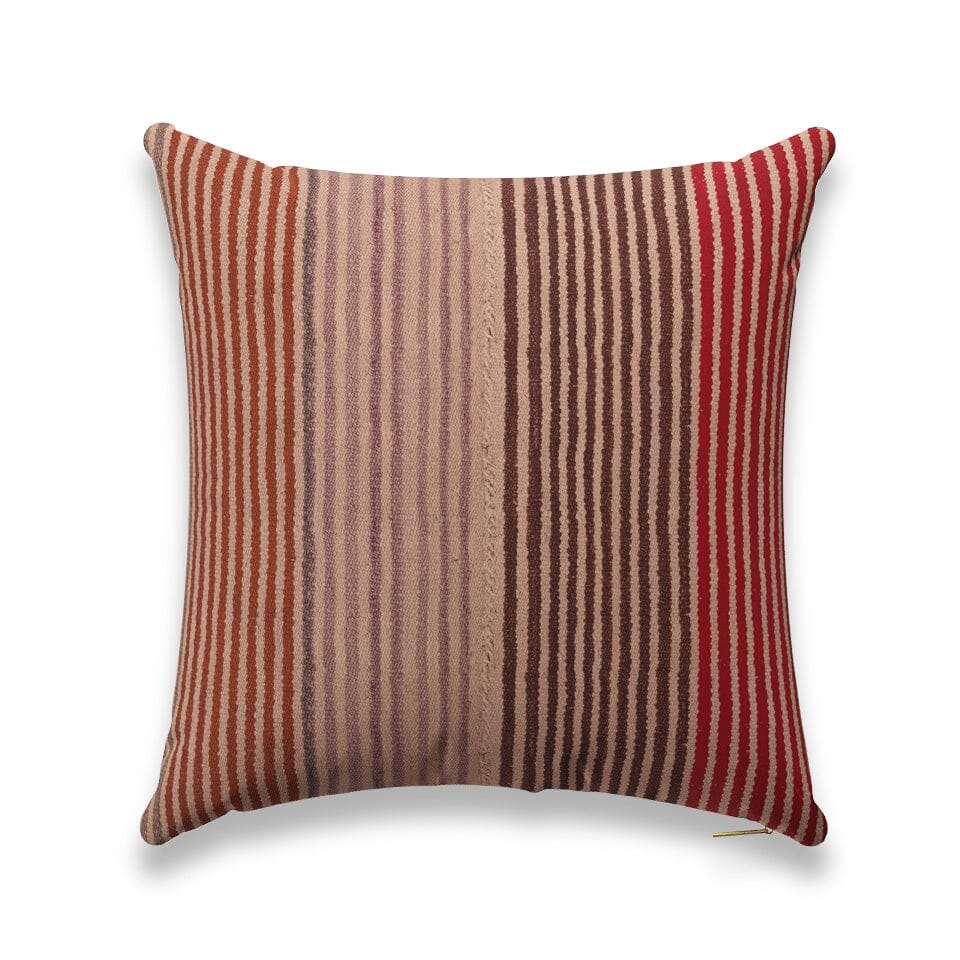 Candy Stripe Frazada Pillow by St. Frank | Brown | 26" W x 16" H | Linen/Wool - Image 7