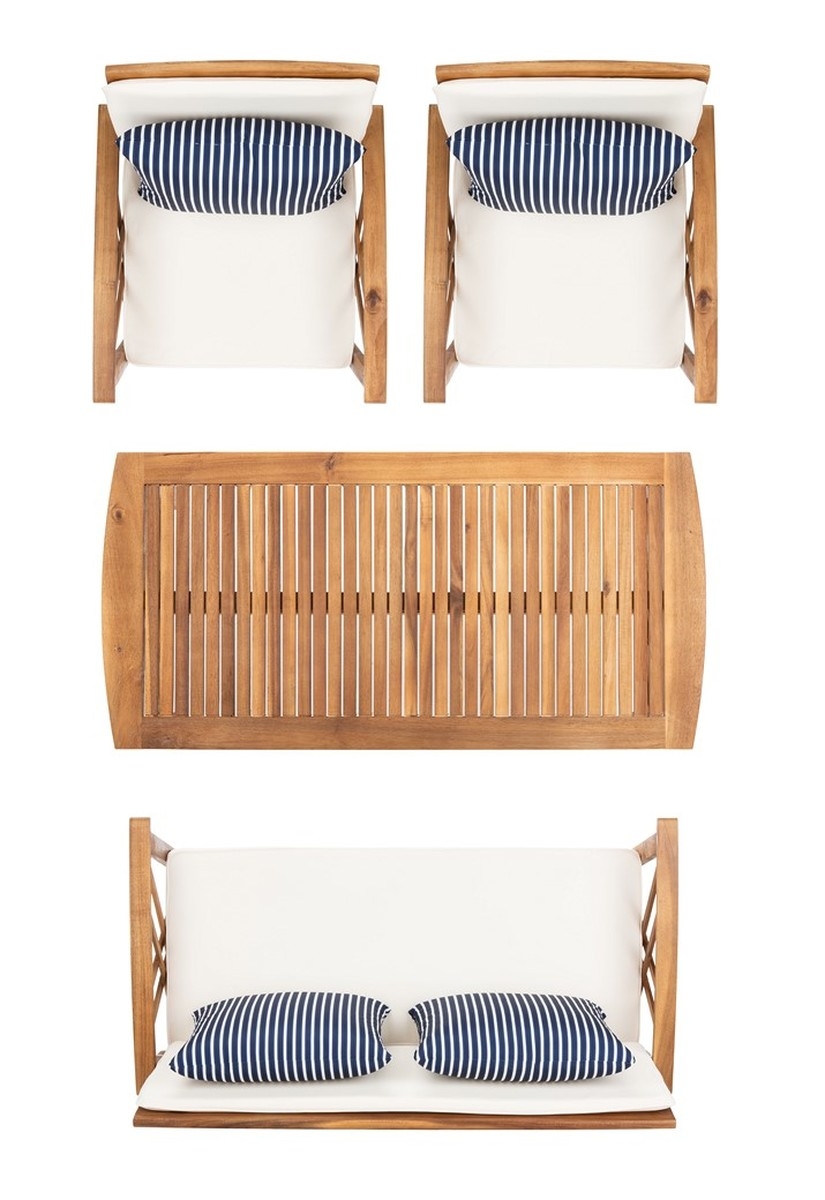 Fontana 4 Pc Outdoor Set - Natural/Bge + Thn Stp P - Safavieh - Image 3