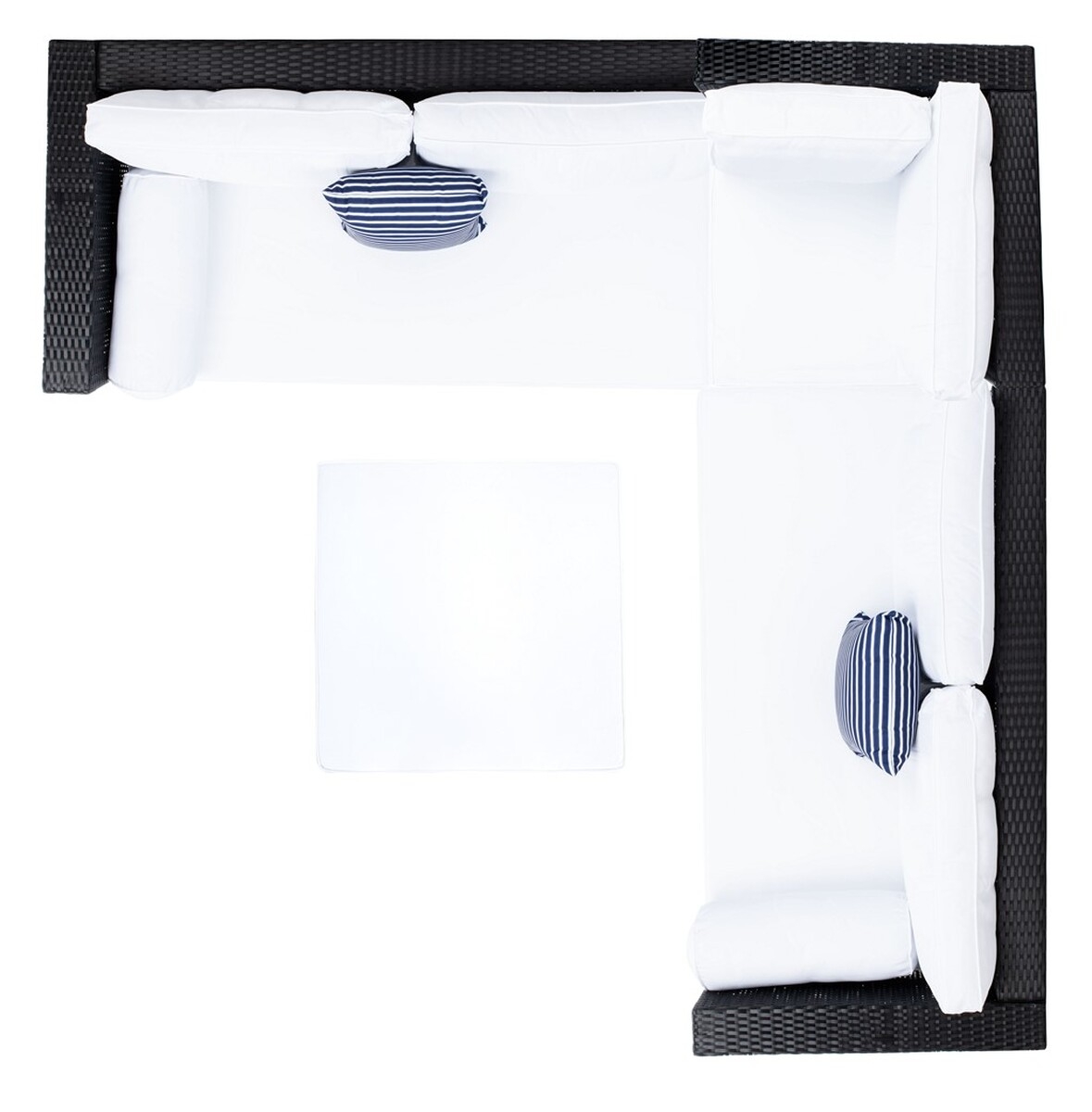 Analon Outdoor Sectional - Black/White - Safavieh - Image 4