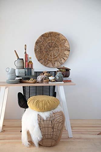 Handwoven Rattan Accent Table with Metal Frame - Image 3