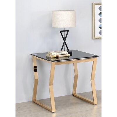 Louisa Glass Top Sled End Table Set - Image 0