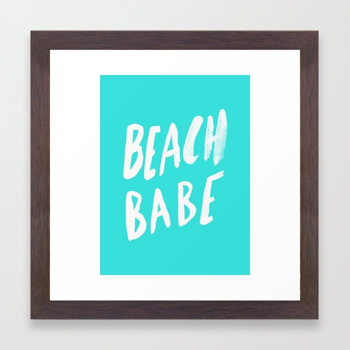 Beach Babe X Teal Framed Art Print by Leah Flores - Conservation Walnut - X-Small 10" x 10"-12x12 - Image 0
