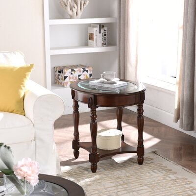 End Table With Tempered Glass - Image 0