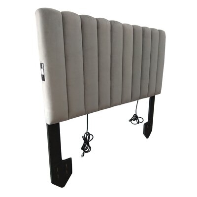 Ahlanni Queen Velvet Upholstered Panel Headboard - Image 0