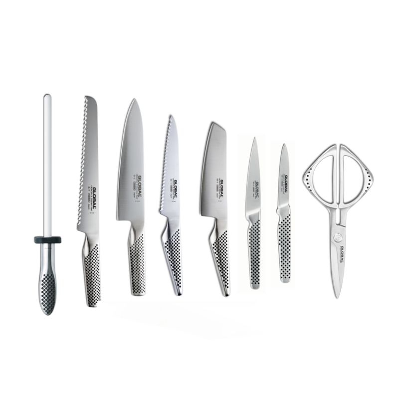 Global ® Classic Cutlery Takashi 9-Piece Knife Block Set - Image 1