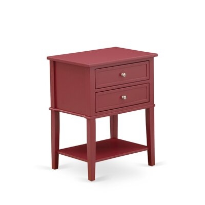 Red Barrel Studio® 7554691FBC514E7AA6F9F549E11ED98B Wood Side Table With 2 Wood Drawers, Stable And Sturdy Constructed - Distressed Jacobean Finish - Image 0