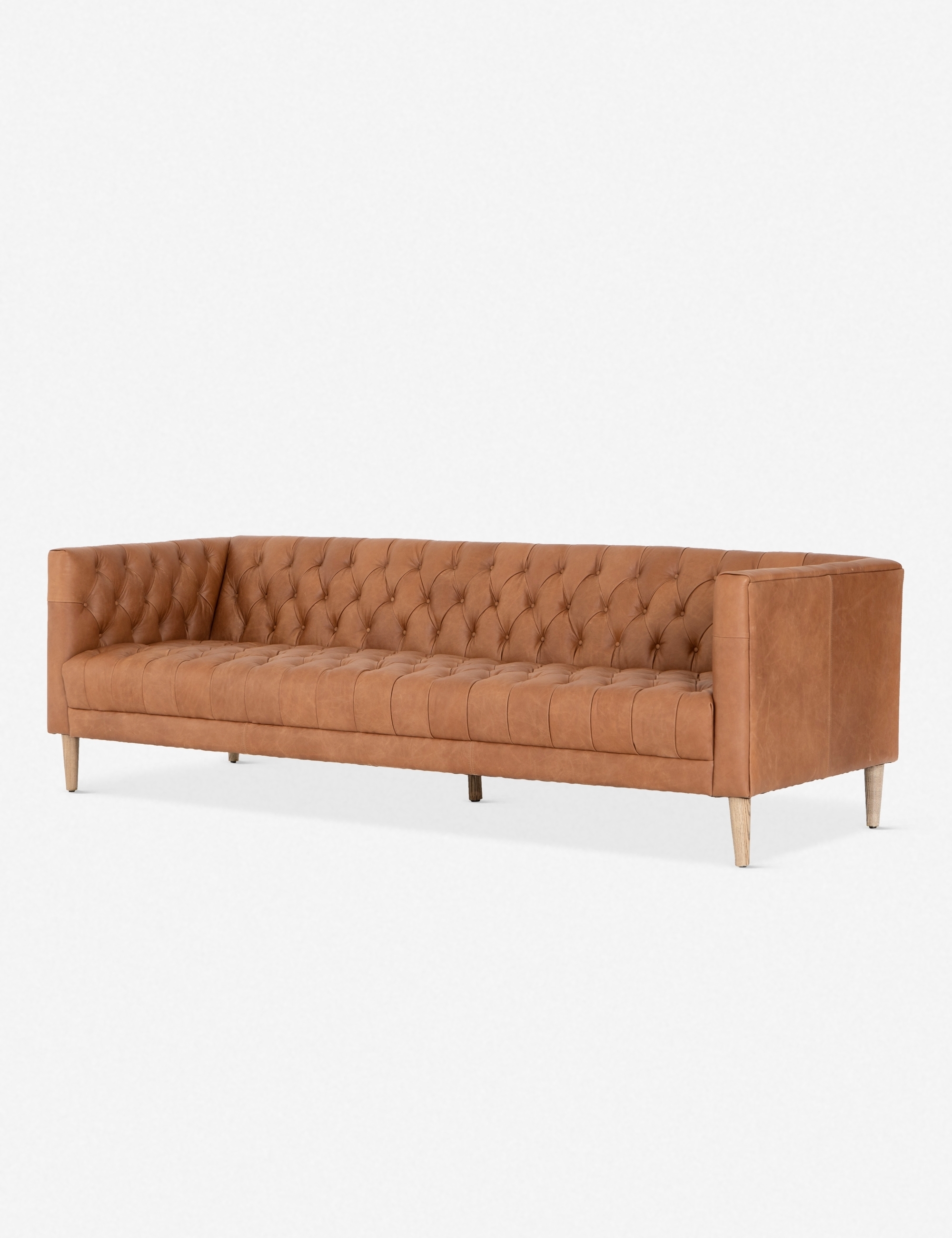 Breanne Leather Sofa, Camel, Small - Image 2