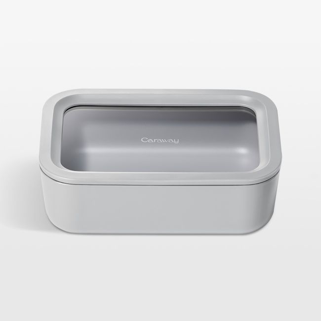 Caraway ® Grey 6.6-Cup Non-Stick Glass Food Storage Container with Lid - Image 0