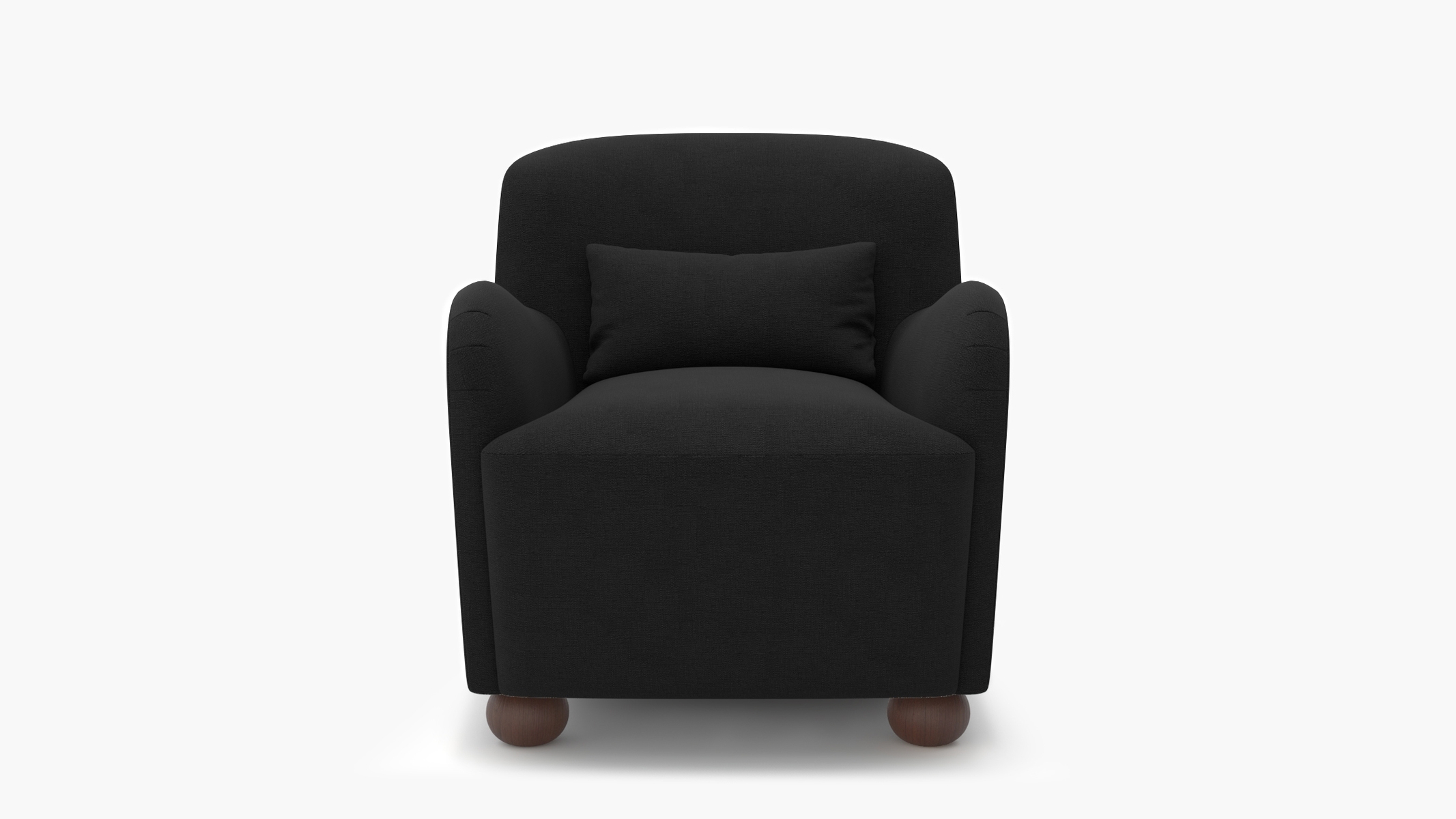 Club Chair, Raven Everyday Linen, Walnut Bun Foot - Image 0