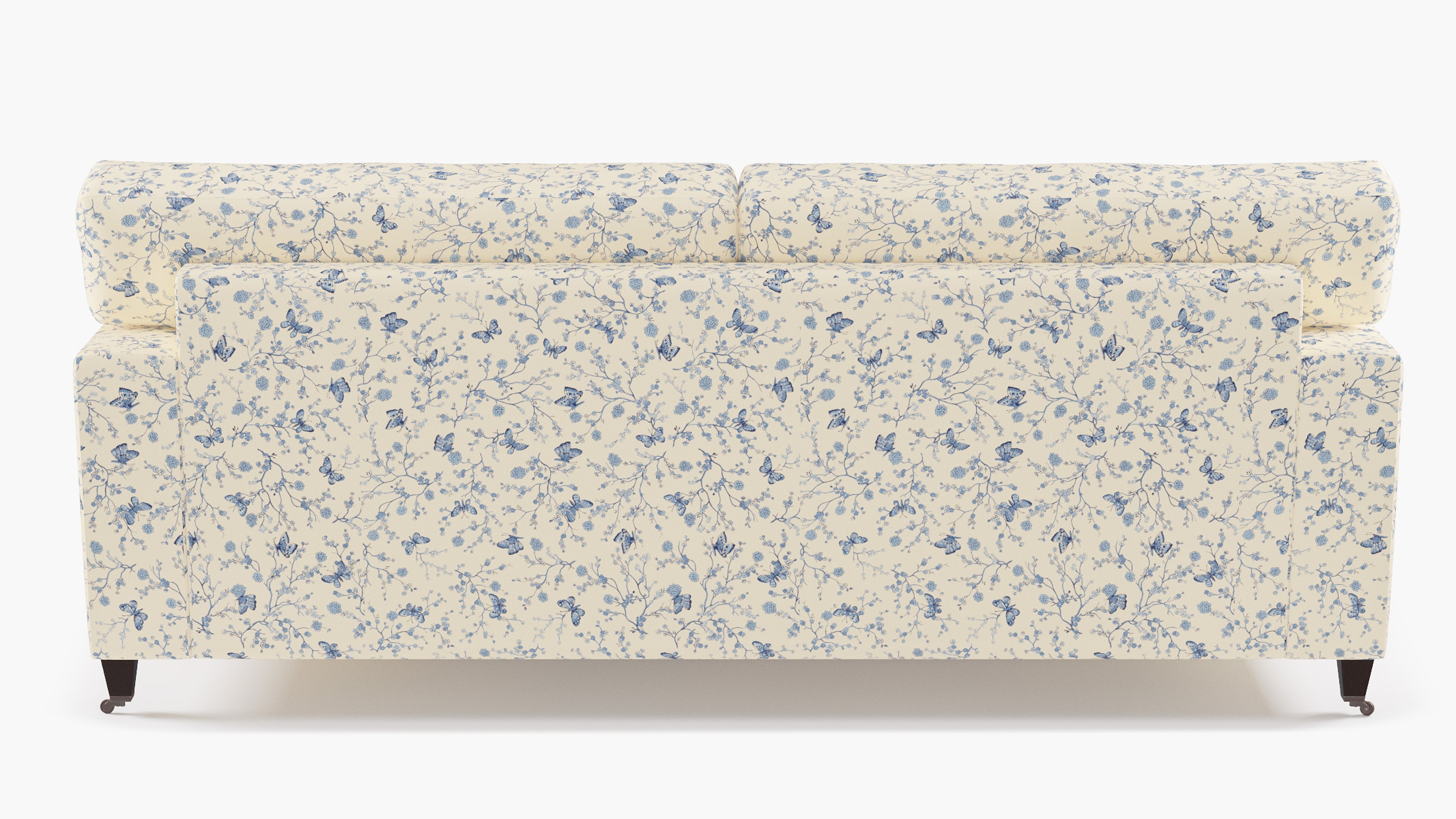 Classic Sofa, Delft Mariposa, Espresso with Antique Brass Caster - Image 3