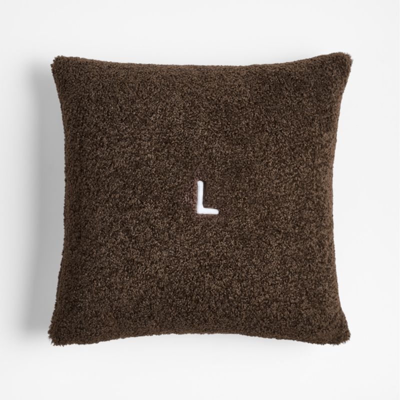 Faux Shearling 20x20 Deep Brown Throw Pillow with Down-Alternative Insert - Image 4