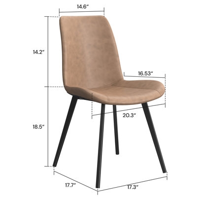 Brown Leather Kitchen Dining Chairs - Image 0