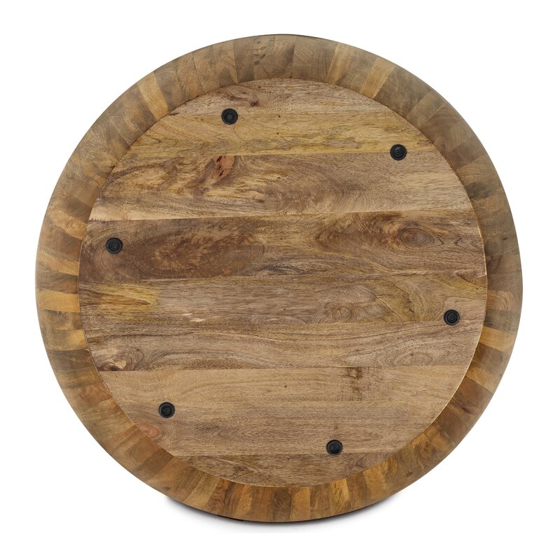 Vivienne Solid Wood Drum Coffee Table, Natural - Image 10