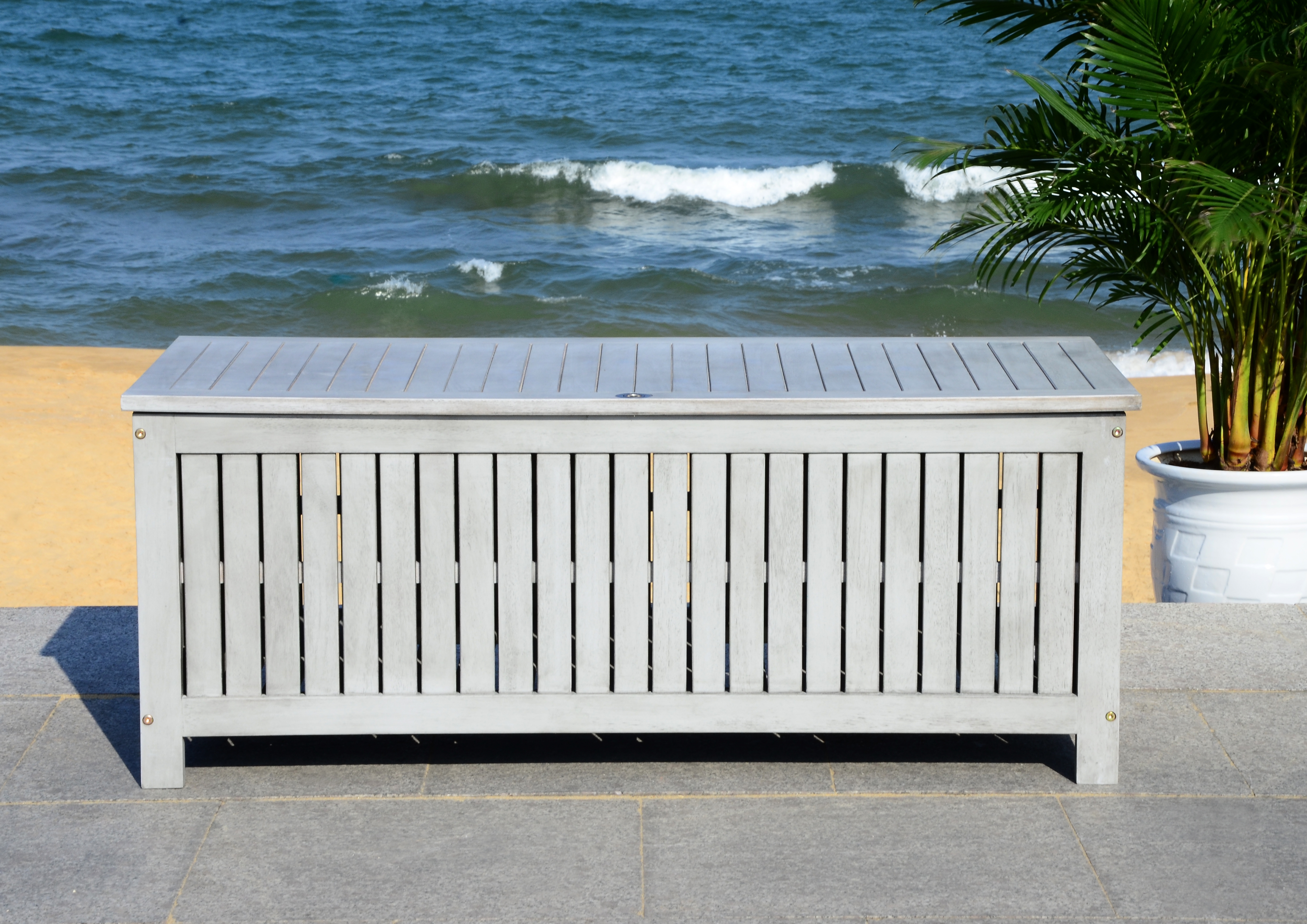 Abri 47.63-Inch L Cushion Box - Grey Wash - Safavieh - Image 9