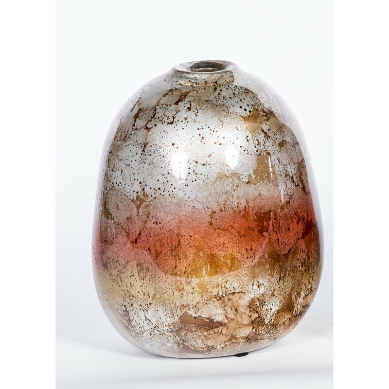 Prima Design Source Hand Blown Glass Table Vase Size: 11" H x 7" W x 7" D - Image 0