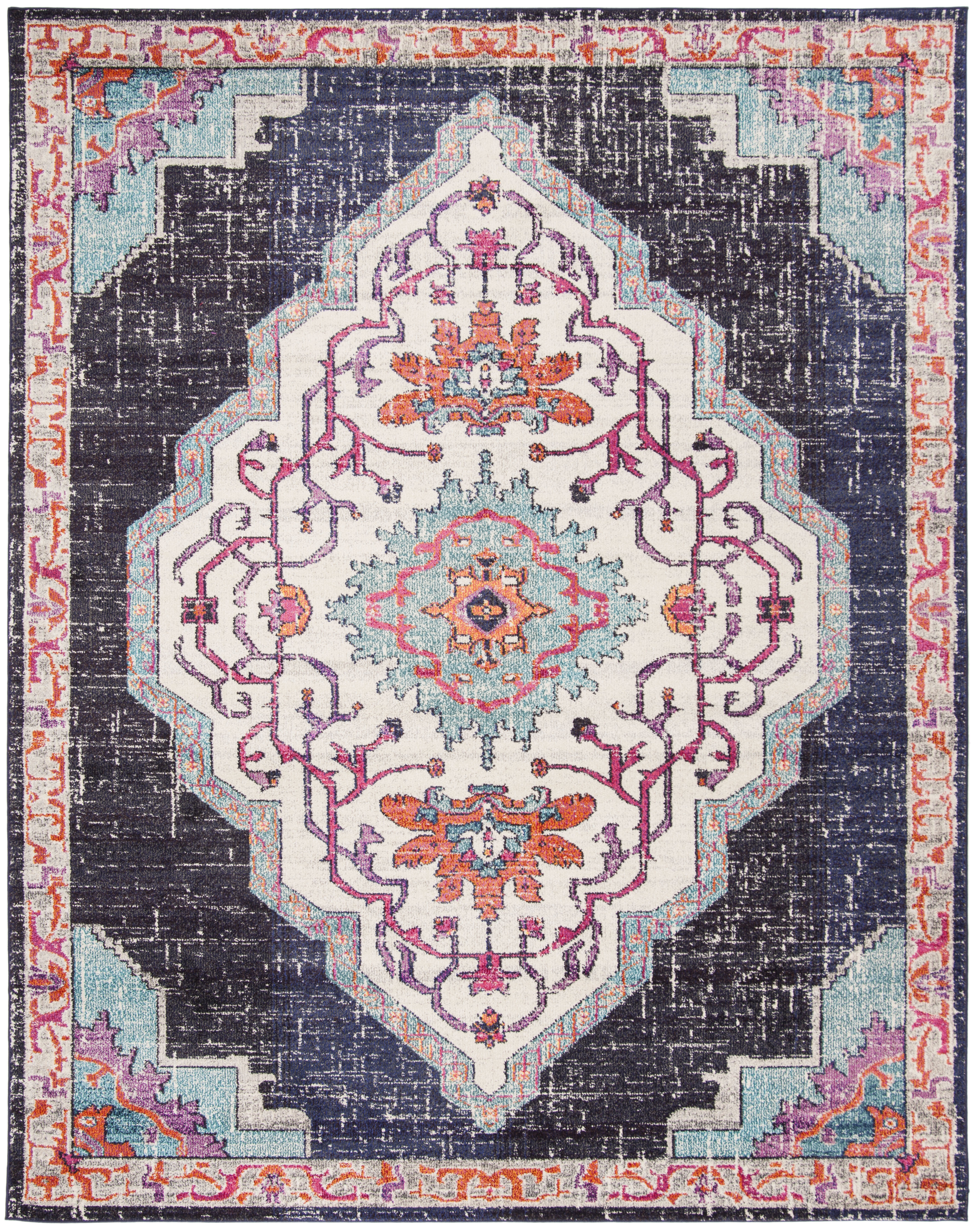 Arlo Home Woven Area Rug, MNC254Z, Black/Blue,  8' X 10' - Image 0