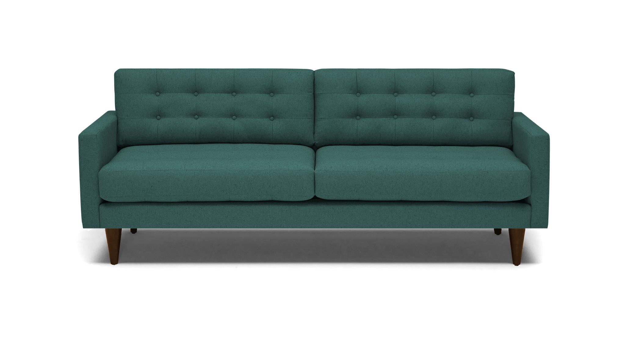 Blue Eliot Mid Century Modern Sofa - Prime Peacock - Mocha - Image 0
