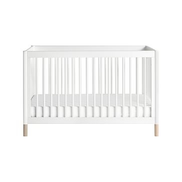 Gelato 4-in-1 Convertible Crib with Toddler Bed Conversion Kit, Washed Natural/White, WE Kids - Image 3