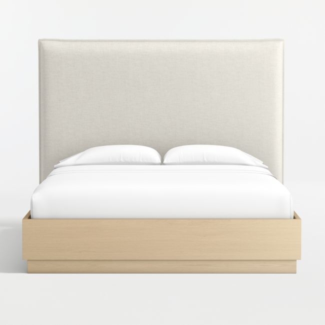 Arvada Upholstered Queen Headboard and Wood Bed - Image 0