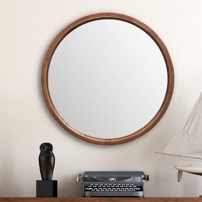 Round Mirror Wood Frame - Image 0