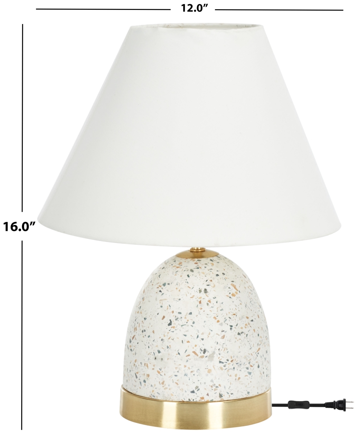 Nicolai 16" Table Lamp - White / Gold - Safavieh - Image 0
