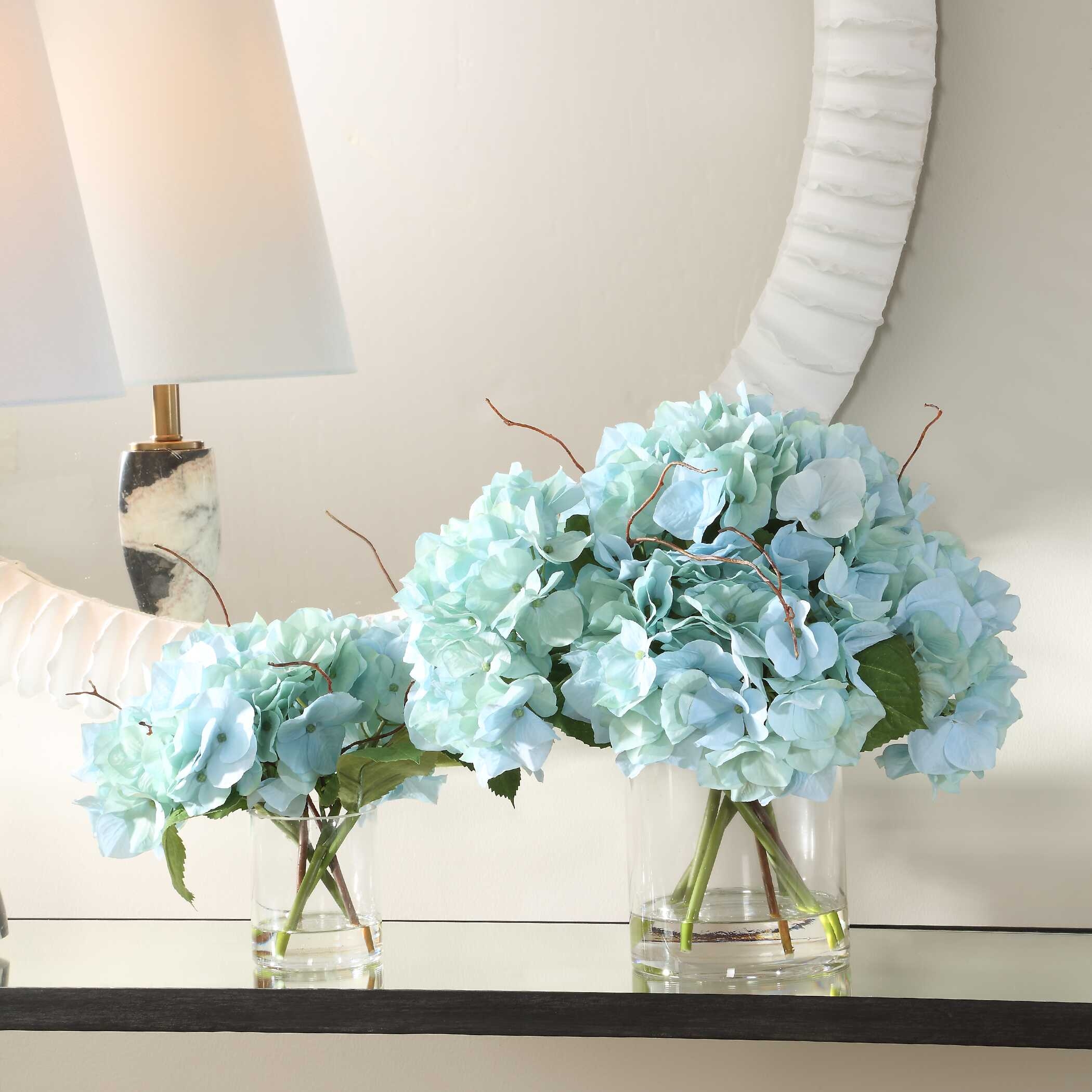 Tranquil Blooms In Glass Vases Set/2 - Image 1