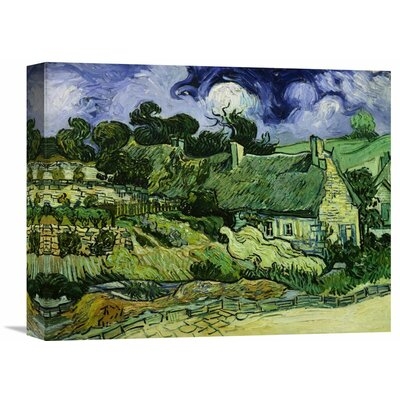 'House with Straw Ceiling, Cordeville' by Vincent van Gogh Painting Print on Wrapped Canvas - Image 0