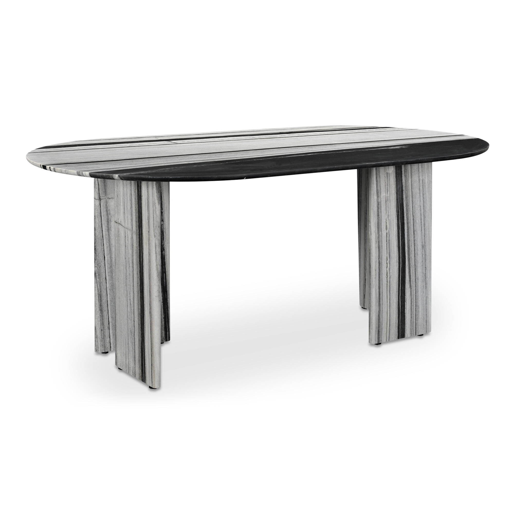 Celia Oval Dining Table Panda Marble - Image 1