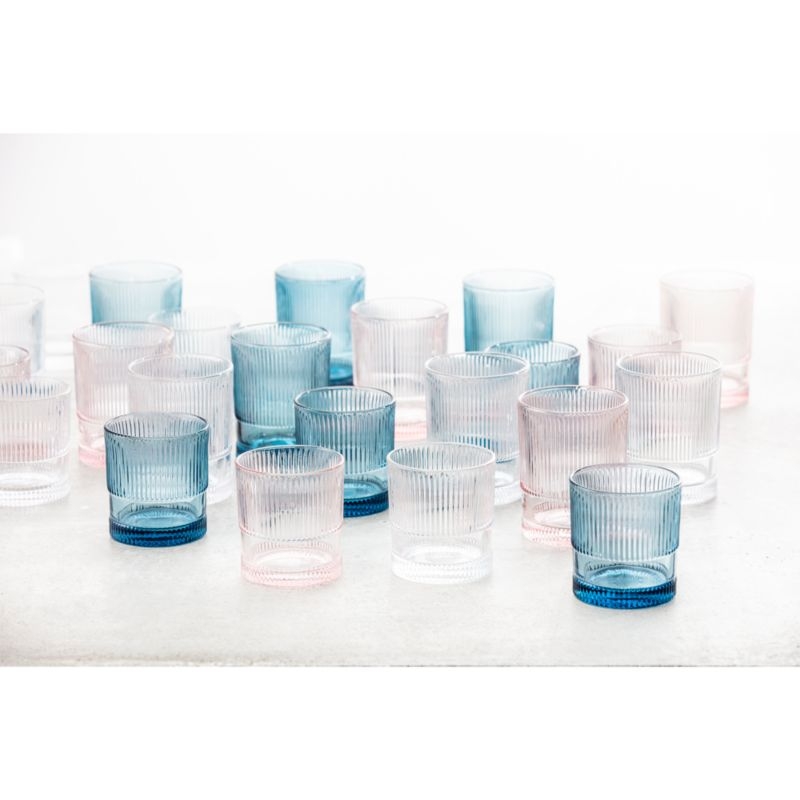 Camden 12.8-Oz. Blue Fluted Highball Glass - Image 1