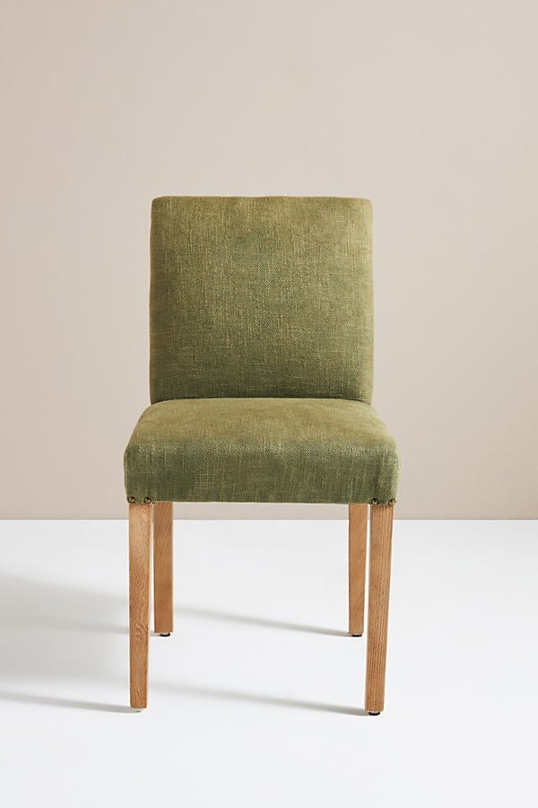 Linen Blend Seneca Dining Chair By Anthropologie in Green - Image 0