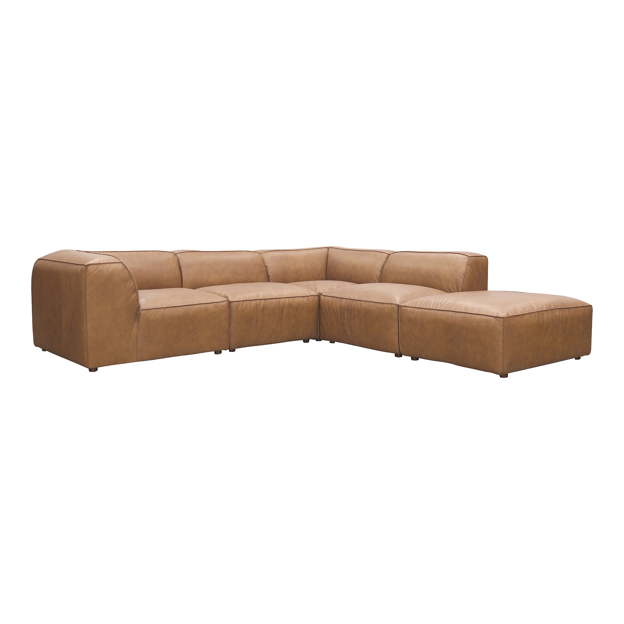 Form Classic L-Shaped Modular Sectional Sonoran Tan Leather - Image 1