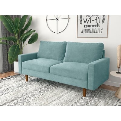 Livingroom Sofa Set Modern Upholstered Sectional Velvet Sofa With Thick Cushions Solid Wood Legs For Small Space Apartment - Image 0