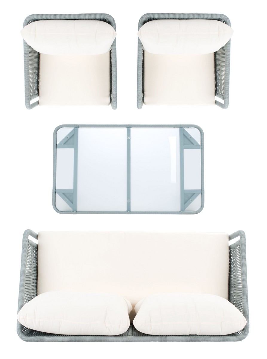 Kerson 4 Pc Rope Living Set - Grey/Beige - Safavieh - Image 6