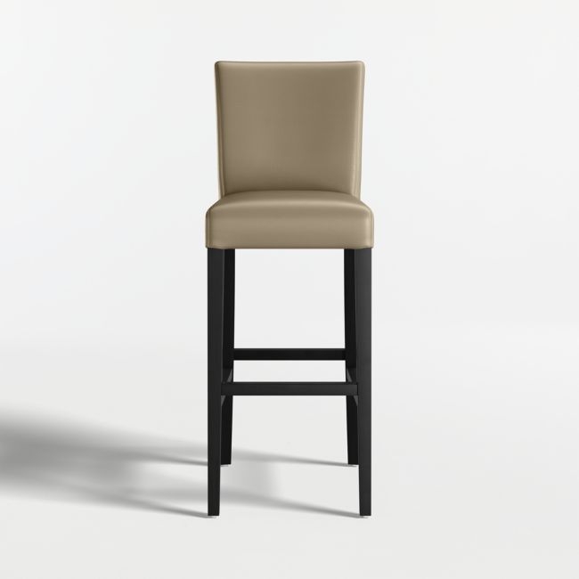 Lowe Moss Green Leather Bar Stool with Ebony Wood Legs - Image 0
